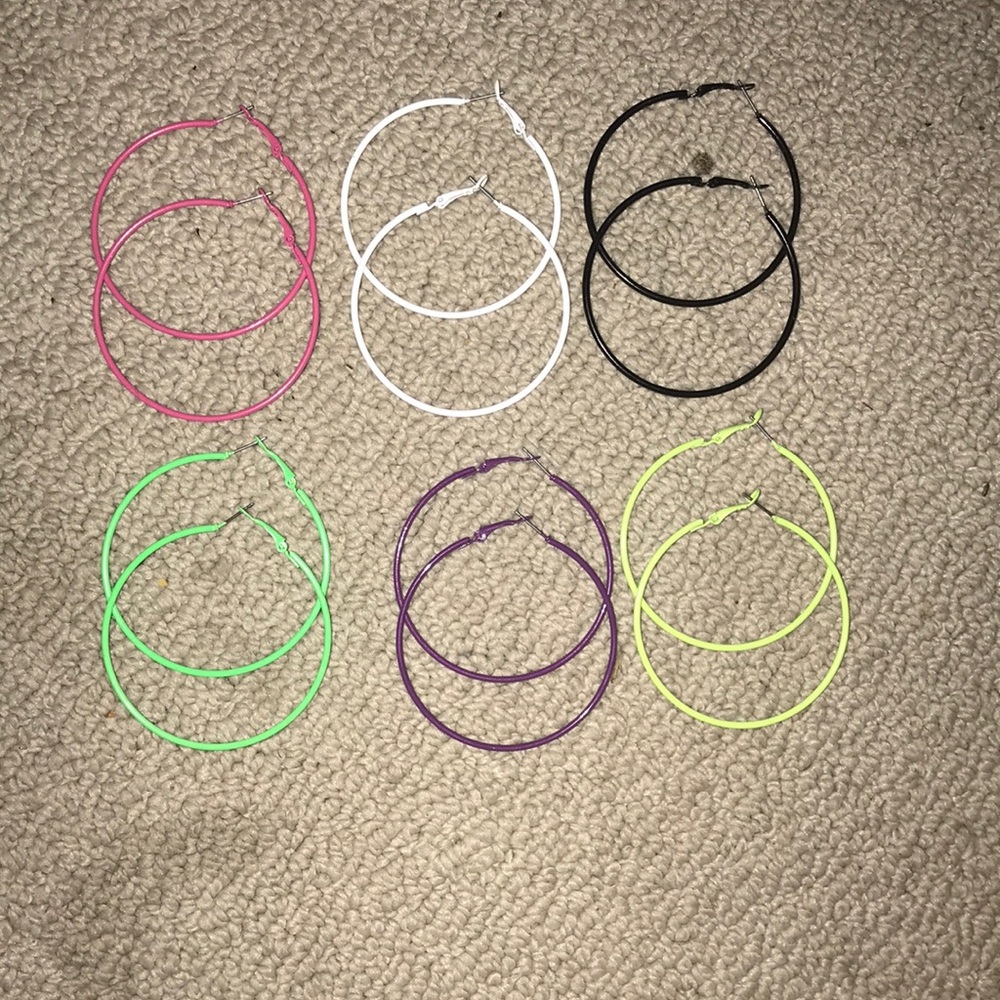 6 pairs of colored hoops